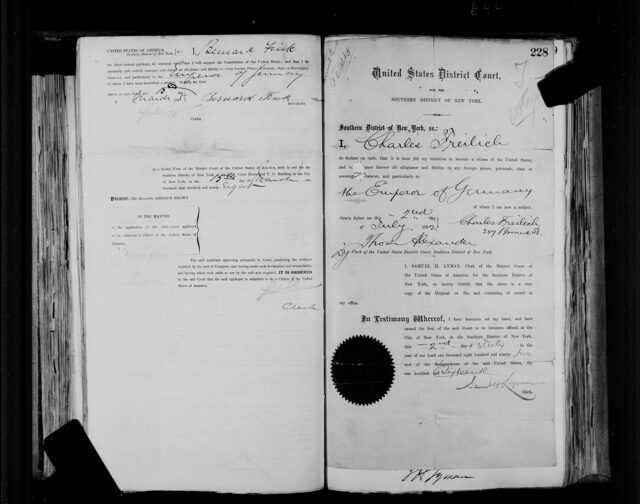 Declaration of Intention, SDNY, 2 Jul 1892