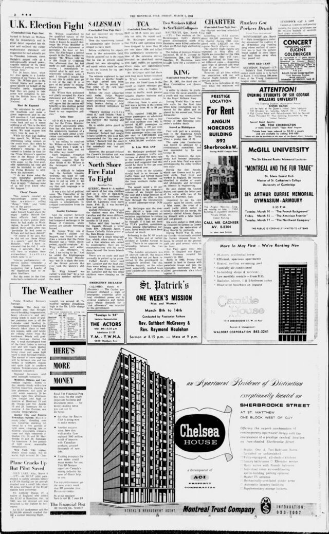 Testimonial concert for his 18 years + the Cantor Goldberger Grove in Israel (Montreal Star, 6 Mar 1964)