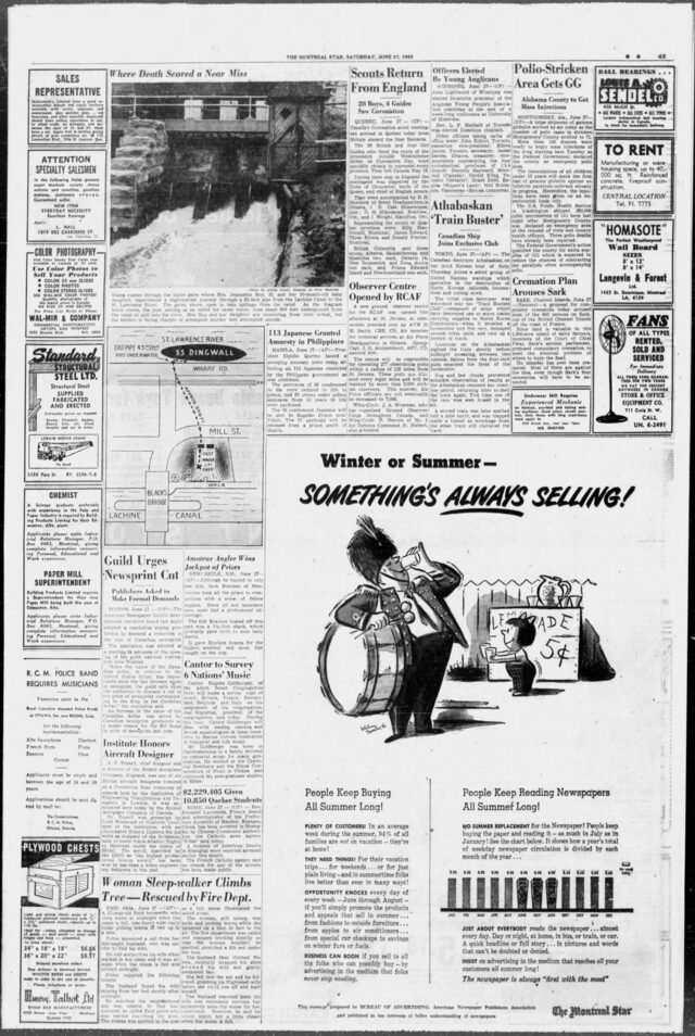 'Cantor to Survey 6 Nations' Music' — his 1953 tour (Montreal Star, 27 Jun 1953)