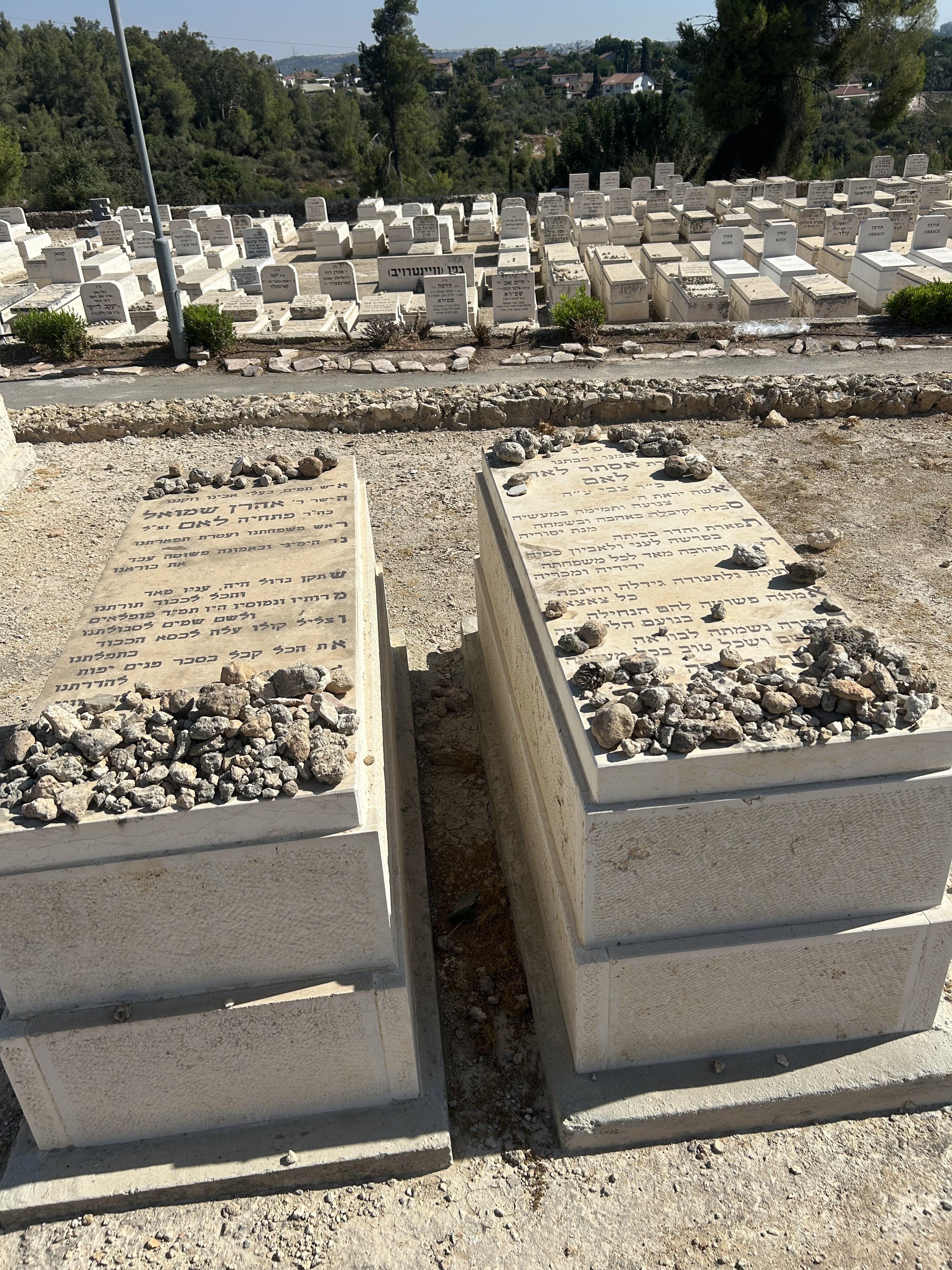 Matzevot of Esther and Aharon Shmuel Lamm in Israel